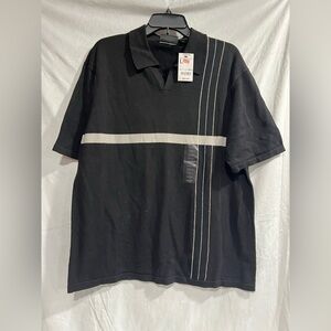 JF J.Ferrar Black Polo with White Accents‎